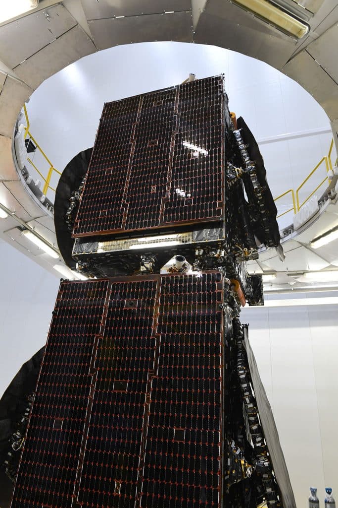 Galaxy 35 and Galaxy 36 satellites stacked