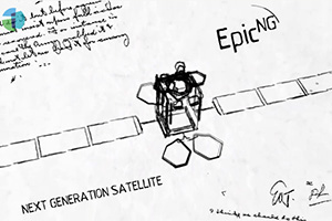 Illustration of early intelsat epic satellite