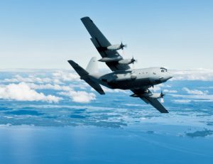 military plane in flight