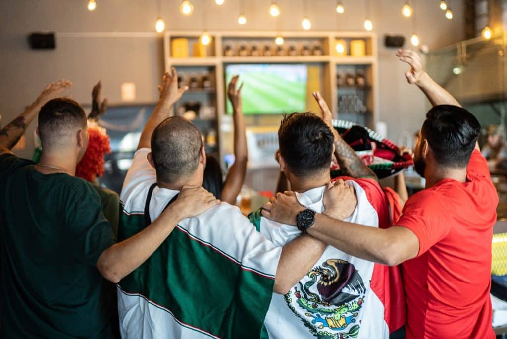 Mexico fans watching the World Cup on Televisa